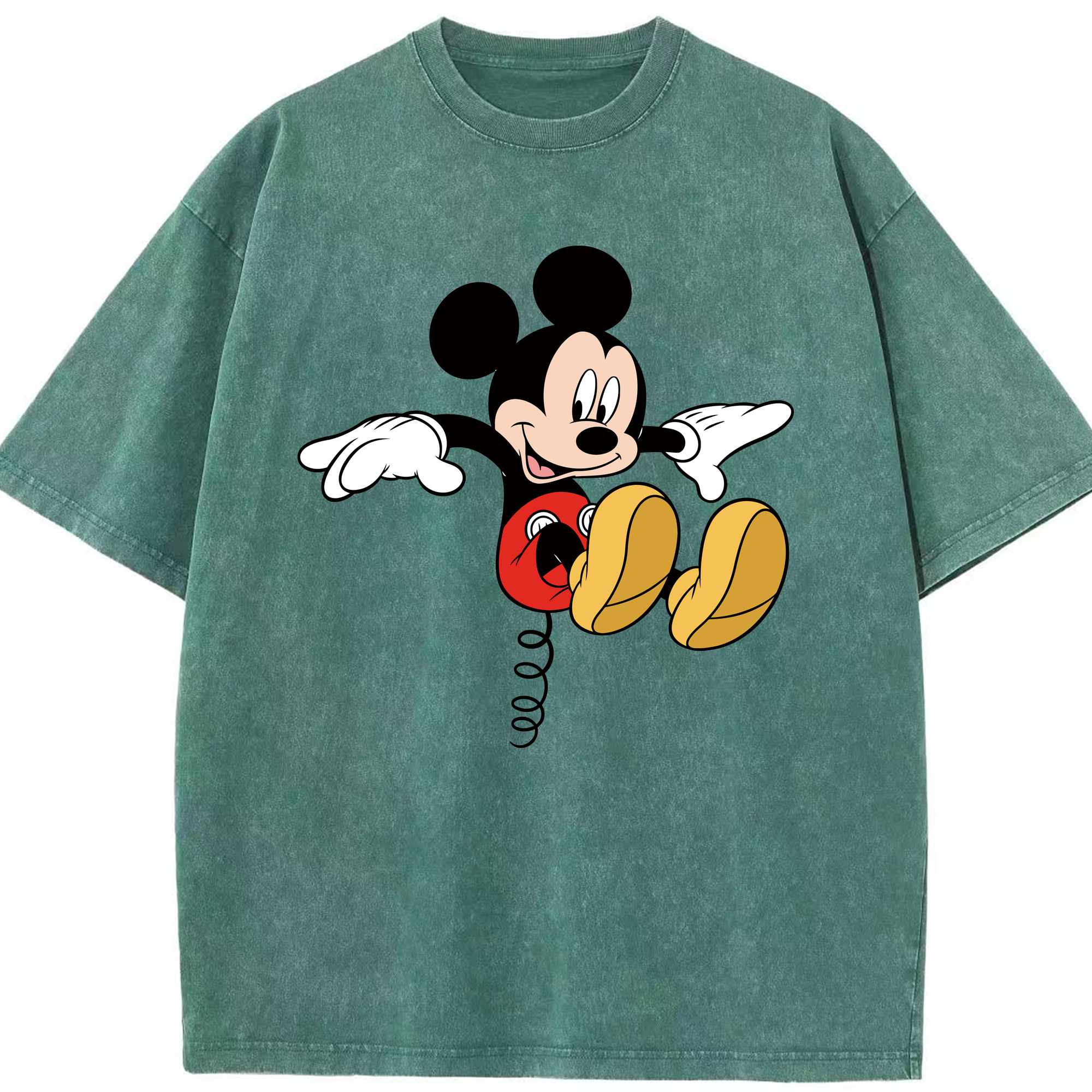 （画像用） ミッキーマウス Mickey Mouse 綿100% ヴィンテージ風 半袖Tシャツ（フロントプリント）